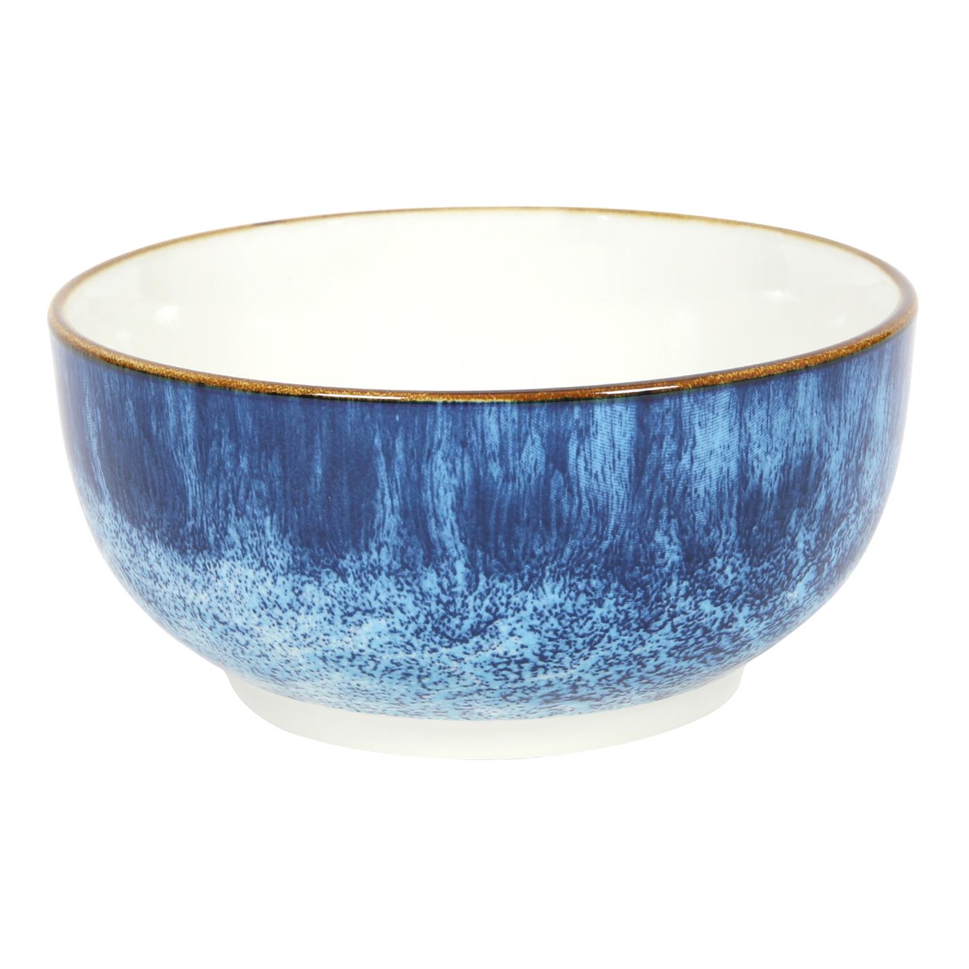 Merkloos Schaaltje Ø14cm Reactive Glaze Print Blue Doos A 6 Stuks