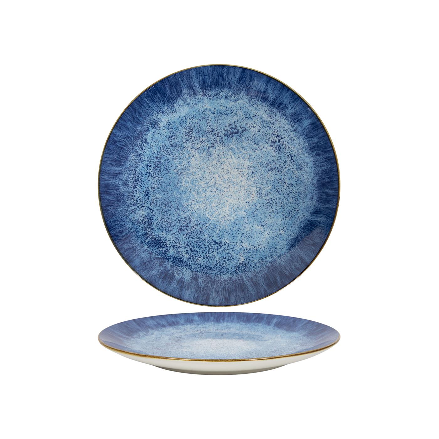 Merkloos Dinerbord Ø27cm Reactive Glaze Print Blue Doos A 6 Stuks