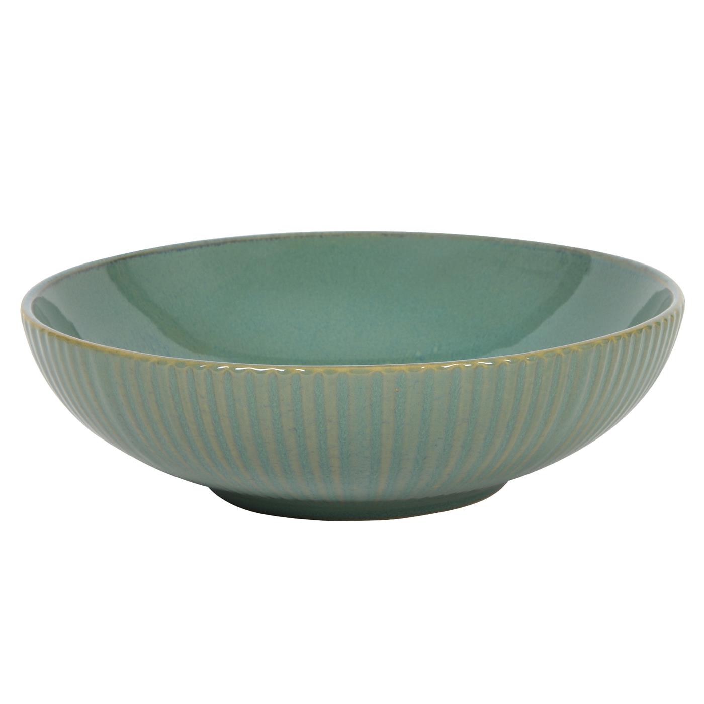 Merkloos Diep Bord Lines Ocean Blauw/groen Ø18x5,5cm Doos A 6