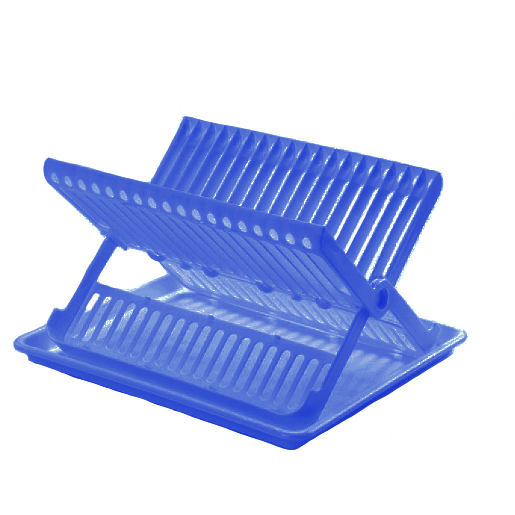 PlasticForte Blauw afdruiprek 2-laags met lekbak x 33 x 21 cm -