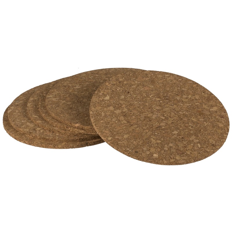 Merkloos 24x stuks Ronde onderzetters van kurk 9 cm -