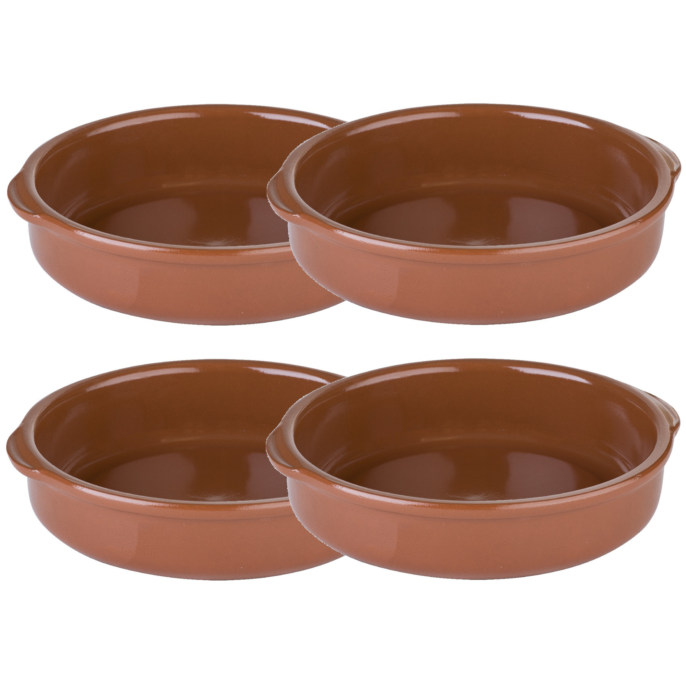 Regas 8x Ovenschalen/tapasschalen terracotta 20 cm van aardewerk -
