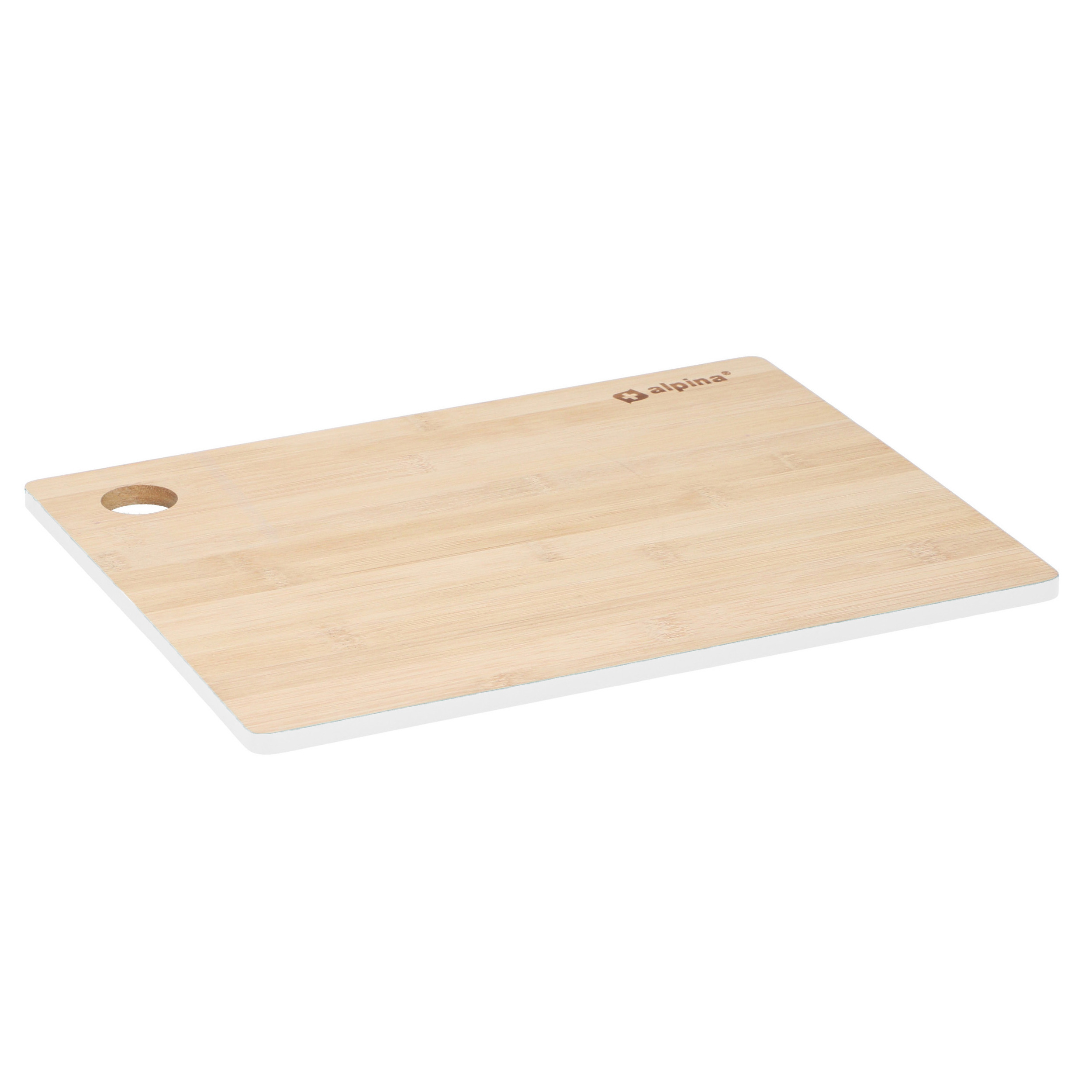 Alpina Snijplank witte rand - 23 x 30 cm - bamboe hout -