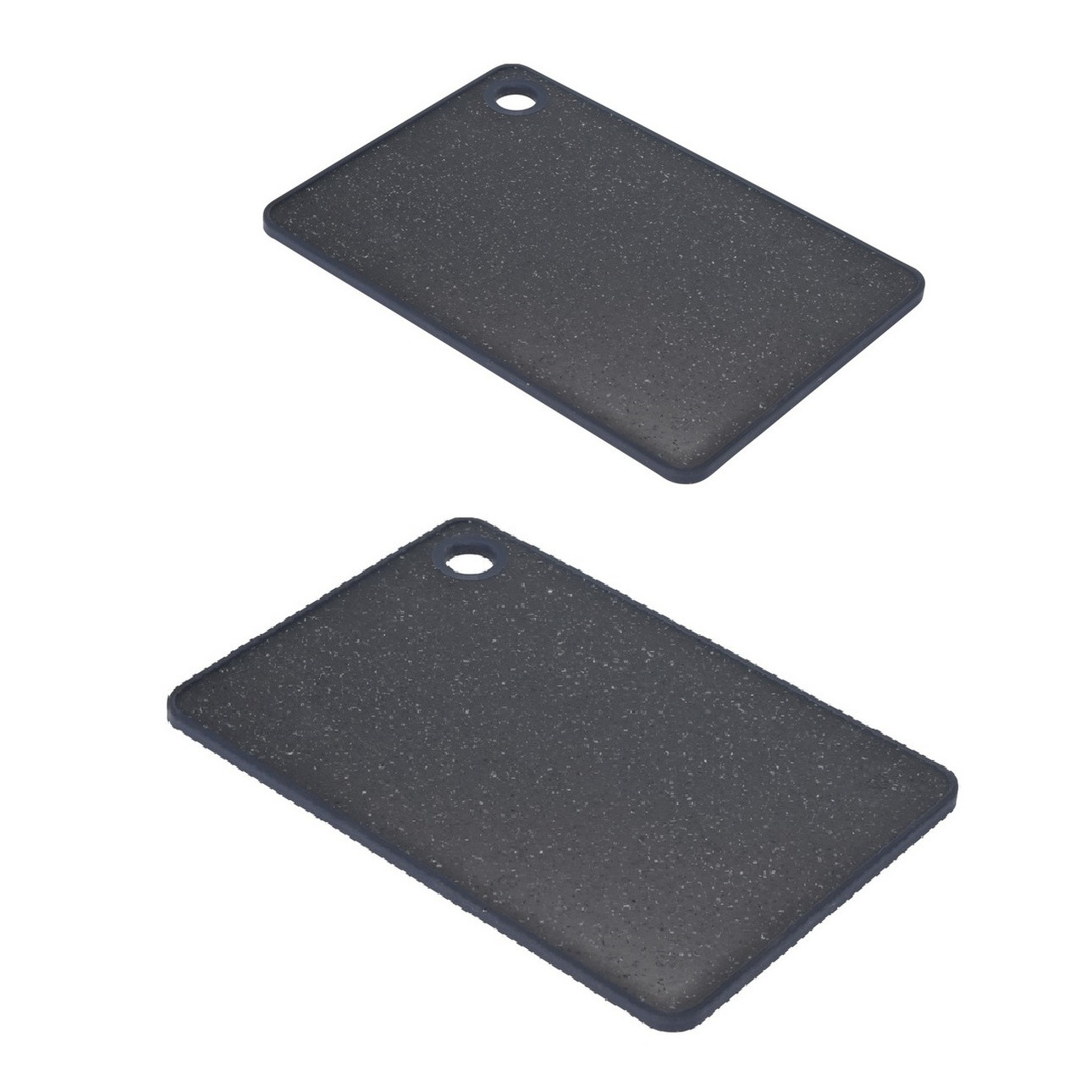 Merkloos Set van 2x stuks snijplanken zwart gemeleerd 27 en 23 cm -