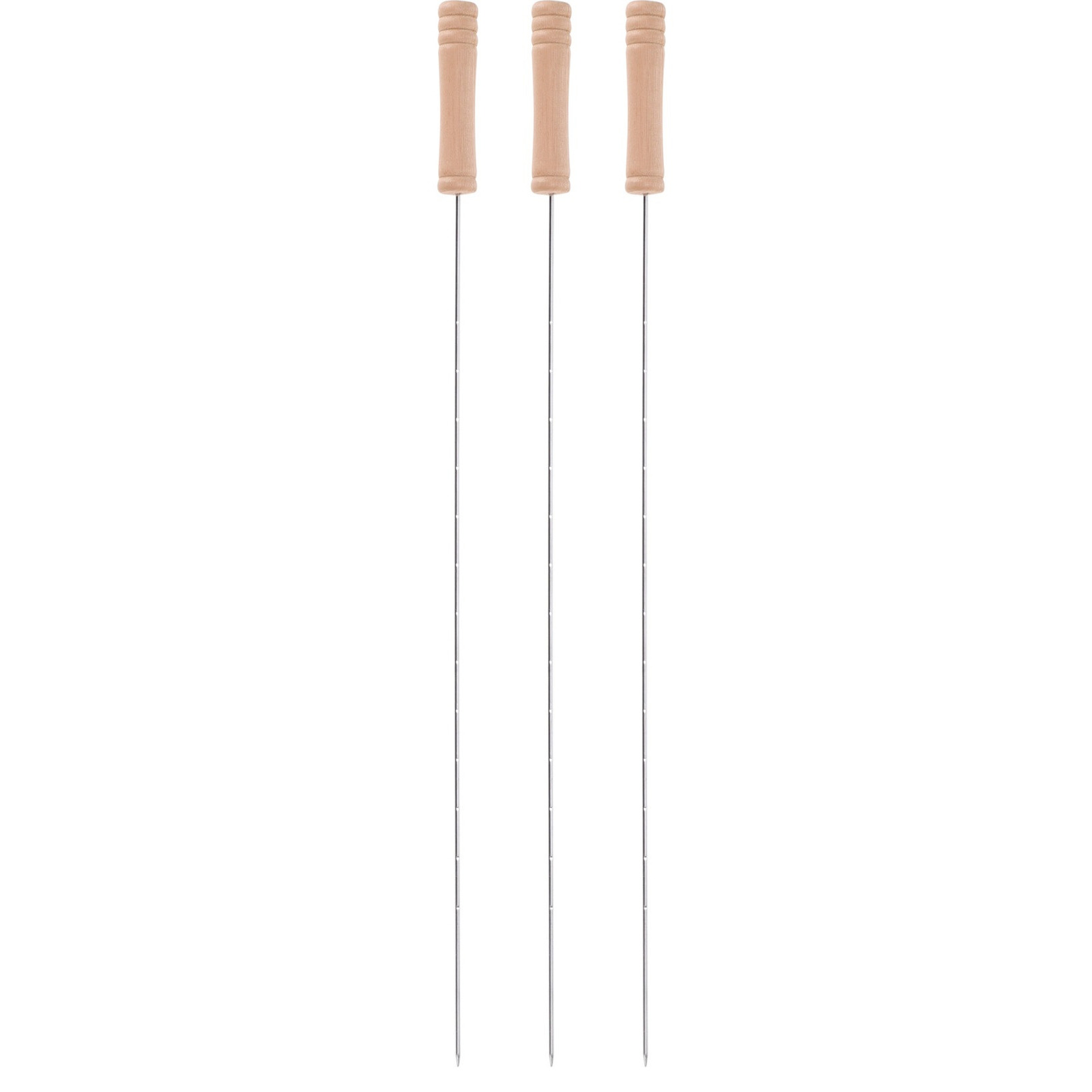 Elite BBQ/barbecue spiesen/vleespennen - 12x - metaal/hout - cm - extra lang -