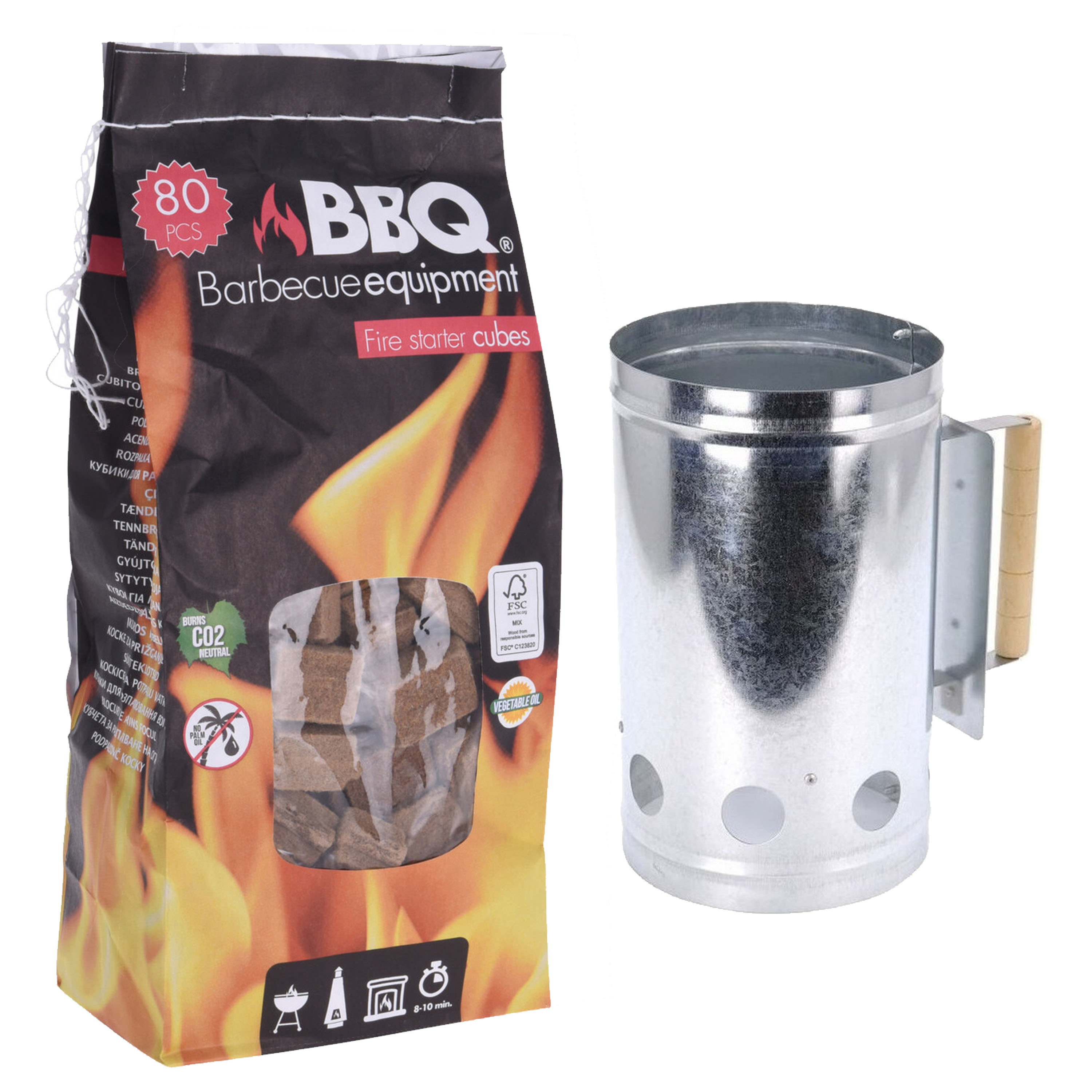 Benson Barbecue briketten starter 27 x 17 cm inclusief 80x aanmaakblokjes -