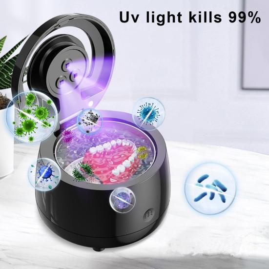 Hello Garden Reinigingsapparaat voor kunstgebitten Retainer Ultrasoon Grote vibratiecapaciteit 43000Hz Hoge frequentie reiniger Plug-Play mondbeschermer