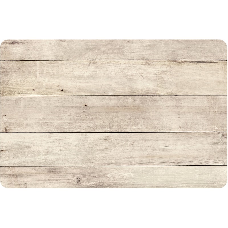 Cosy & Trendy 12x stuks placemats beige hout print cm -