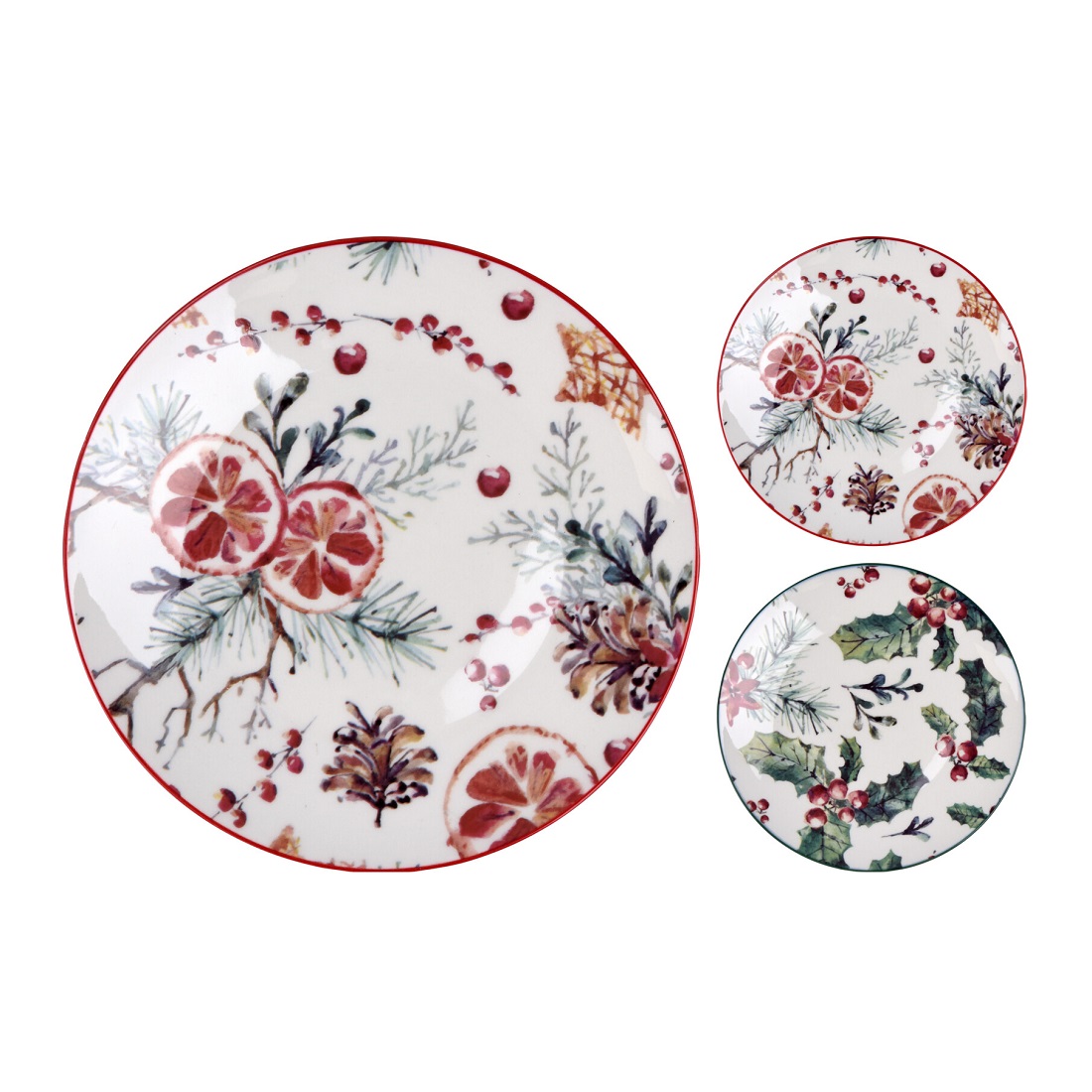 Nampook Bord 19cm porselein 2ass kerst - 