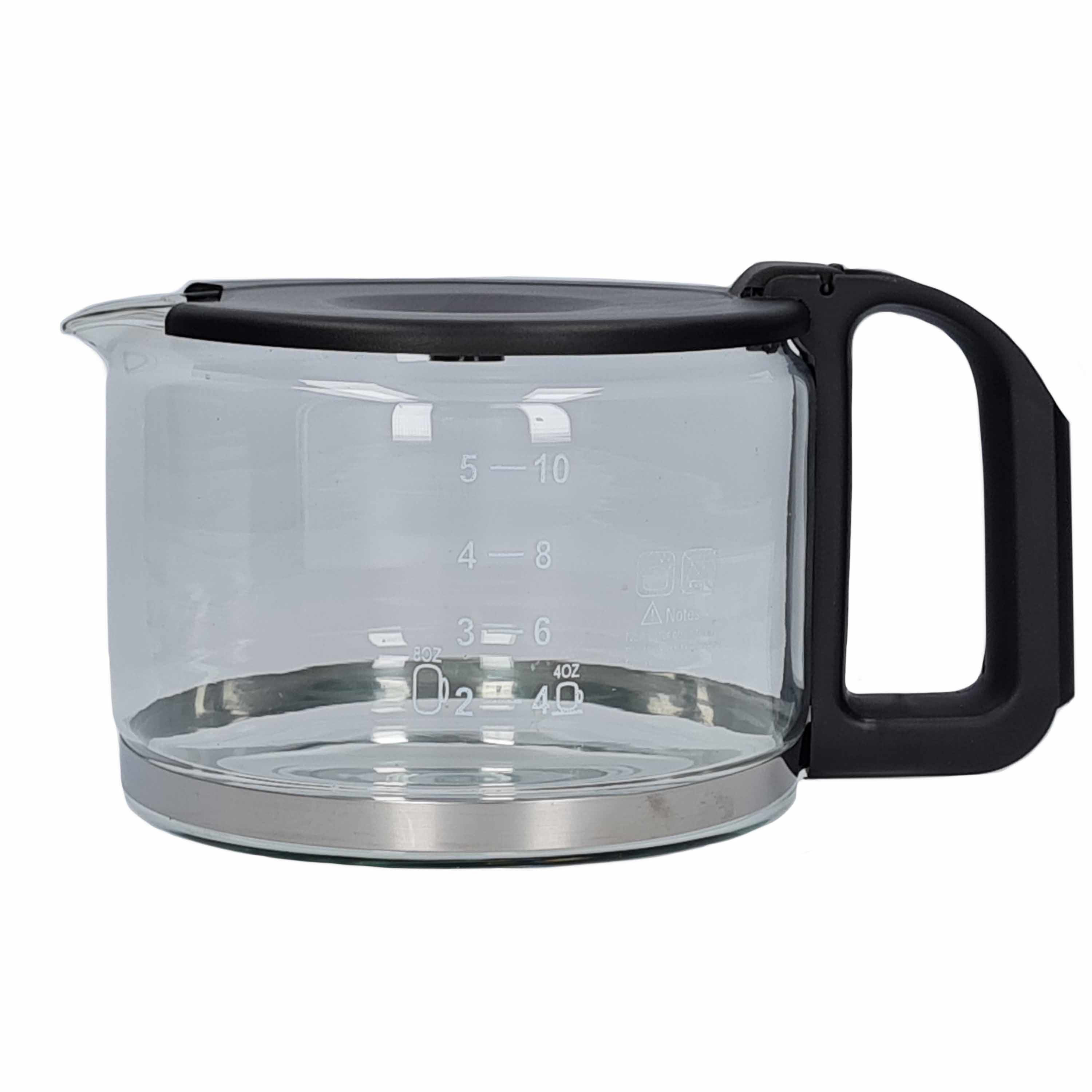 Merkloos Koffiepot - 14,5 liter - zwarte deksel - handvat - 1,4 liter - glas - reserve -