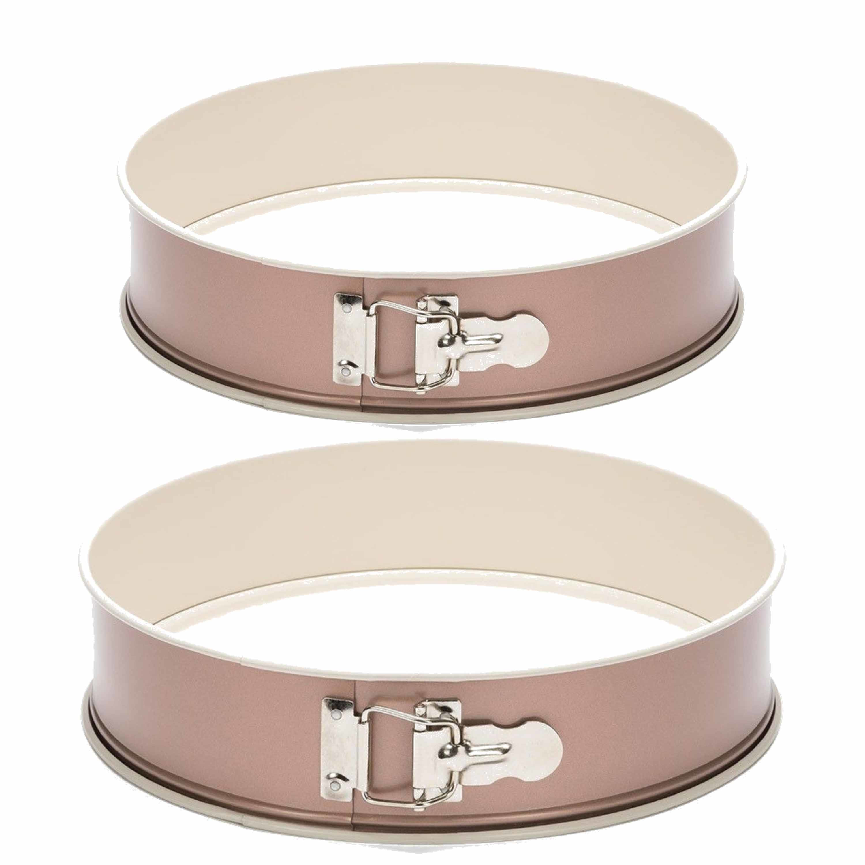 Patisse Set van 2x Ronde anti-aanbak springvorm/taartvormen rose goud 22 en 28 cm -