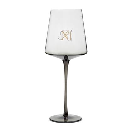 Rivièra Maison  Handgemaakt zwart wijnglas van glas, 24,5 cm