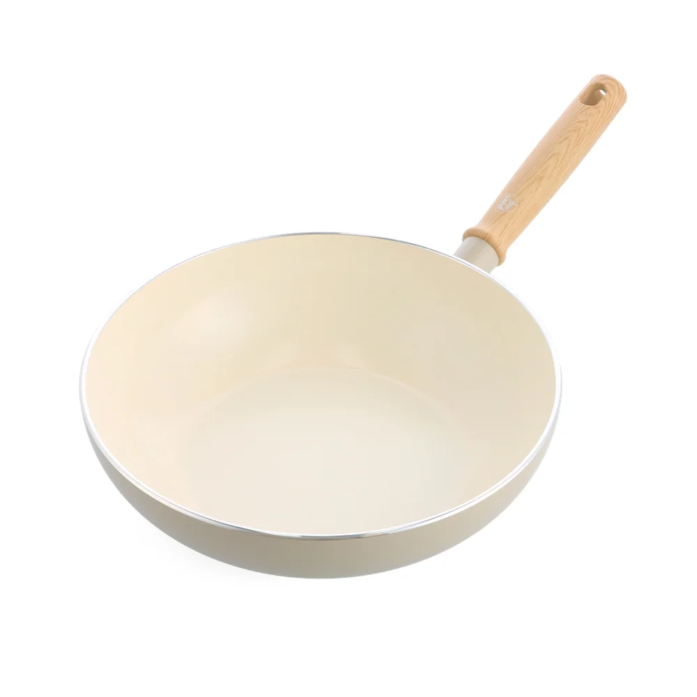 Greenchef Nordics Antiaanbak Wokpan Crème - 28 cm