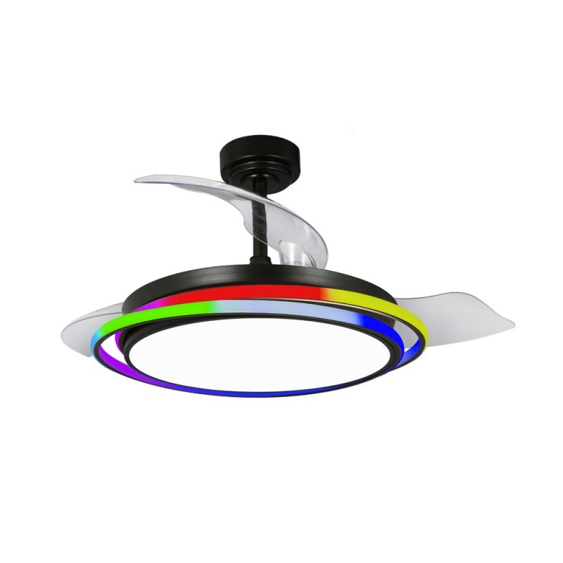 CristalRecord Plafondventilator Antila Ø 106 cm RGB zwart