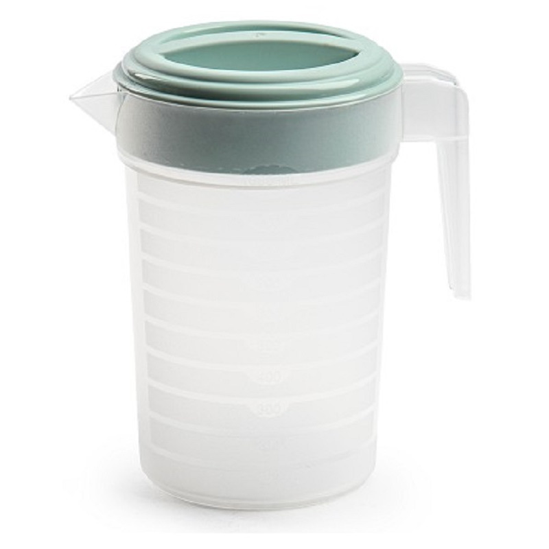 PlasticForte Waterkan met deksel - 1L - mintgroen - kunststof -