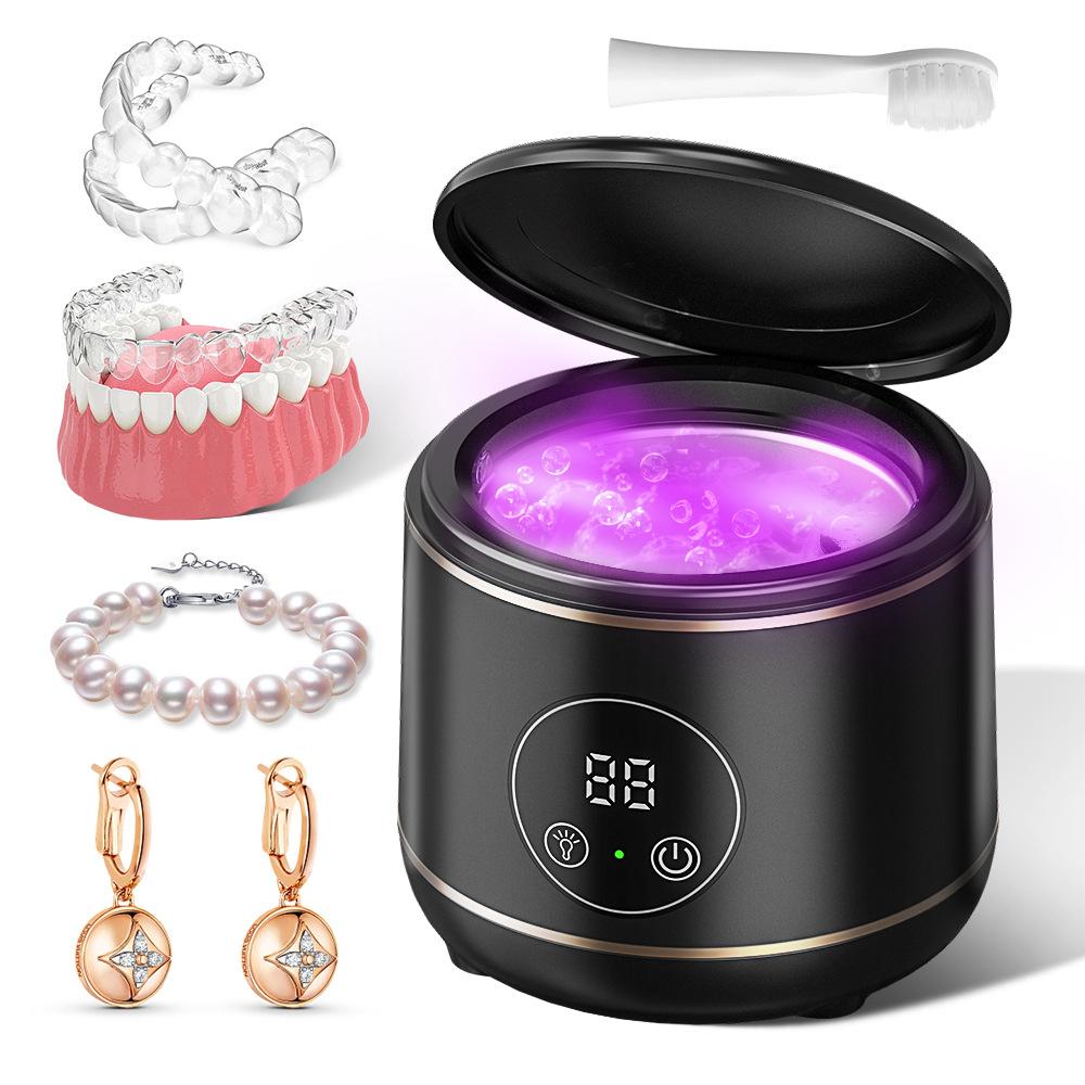 XK&CC Ultrasoon reinigingsapparaat voor thuisgebruik, sieraden en kunstgebitten Ultrasoon reinigingsapparaat Standard cleaning zwart