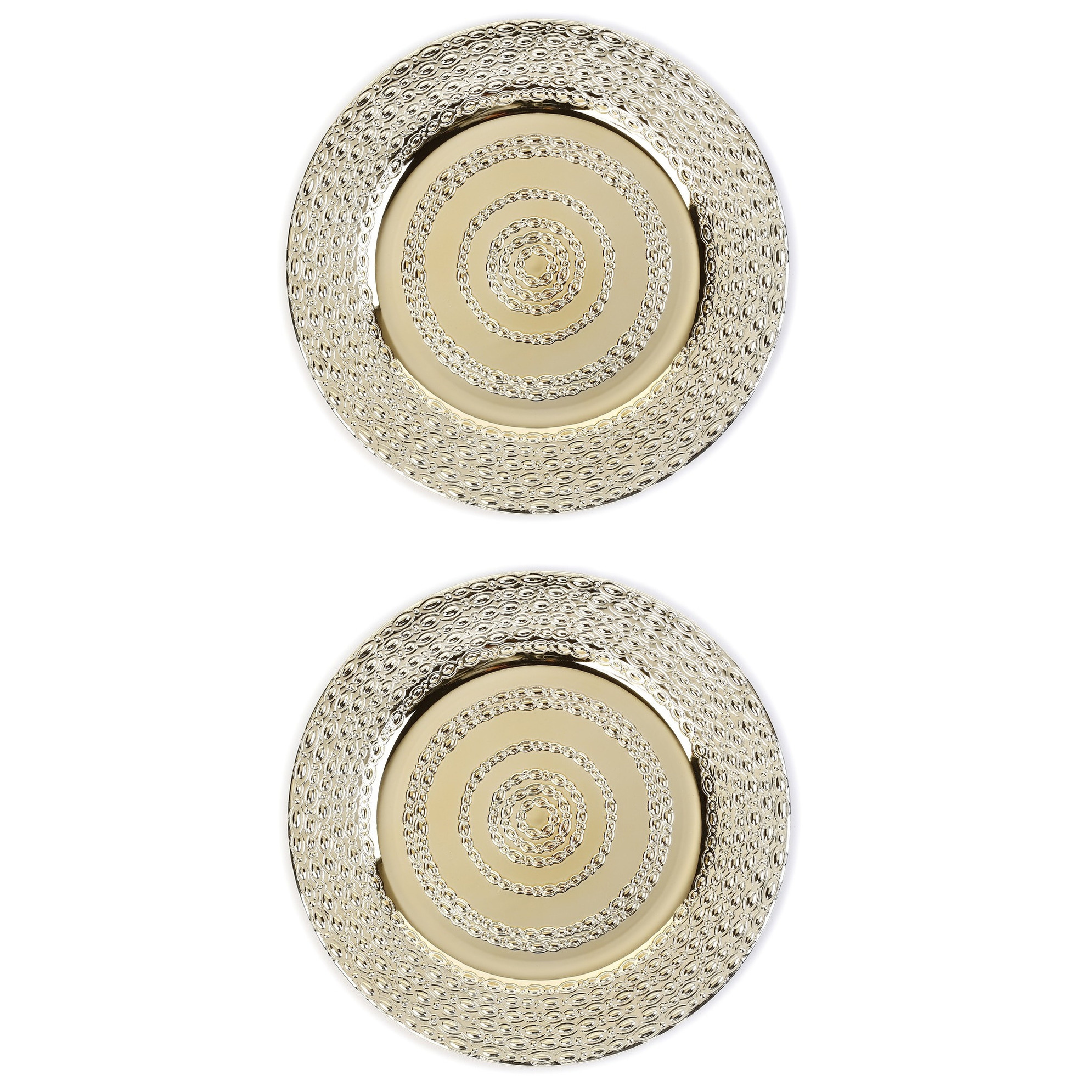 Inge-glas 10x stuks diner borden/onderborden goud 33 cm -