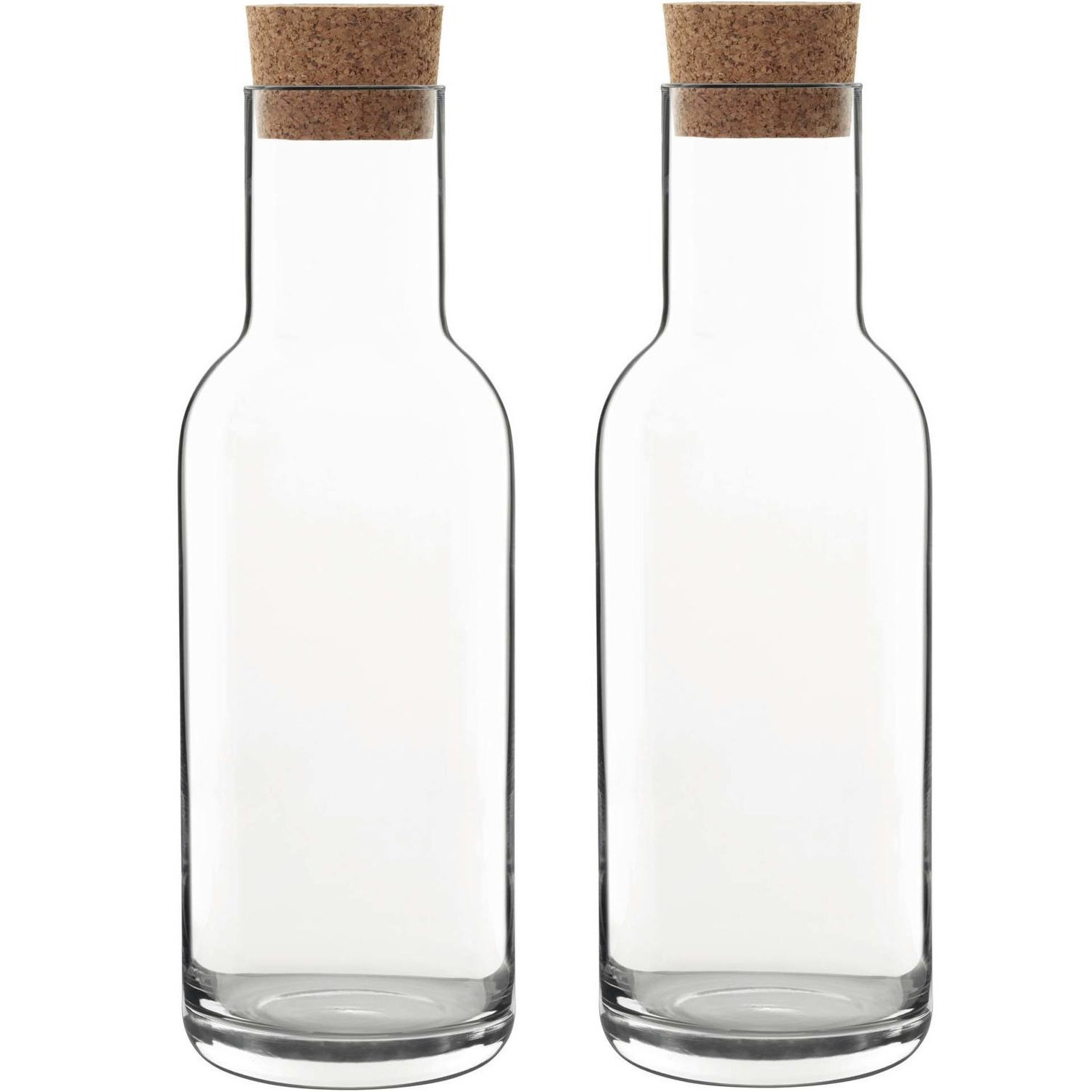 Bormioli Rocco Luigi Bormioli Water karaf Sublime - 2x - kurken dop - 1 liter - Sapkan/waterkan/schenkkan -