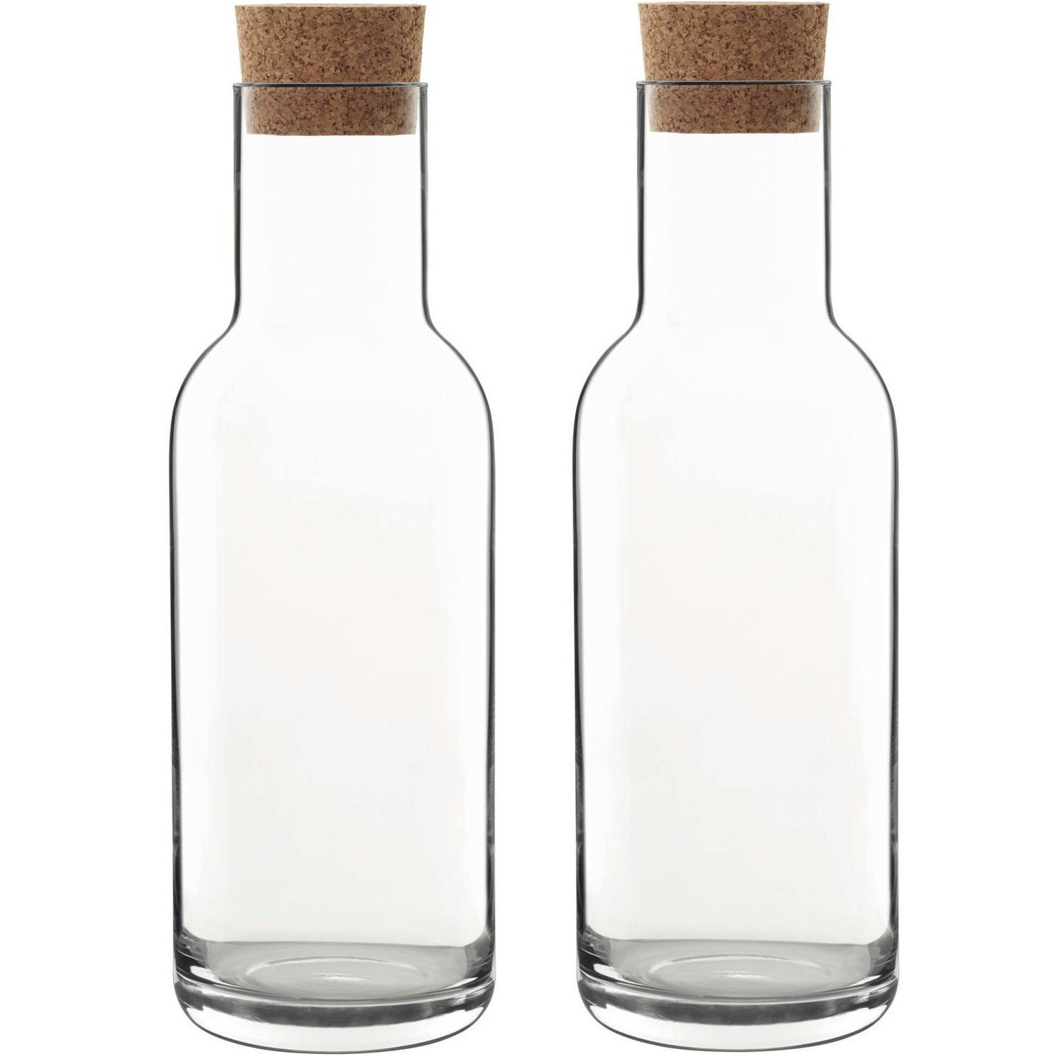 Bormioli Rocco Luigi Bormioli Water karaf Sublime - 4x - kurken dop - 1 liter - Sapkan/waterkan/schenkkan -
