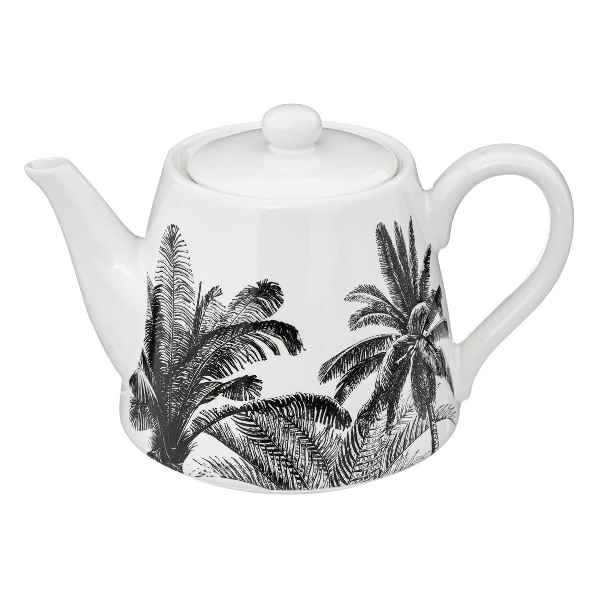Secret de Gourmet Theepot Botanic - Keramiek - wit met print - 800 ml - 13 x 20 cm -