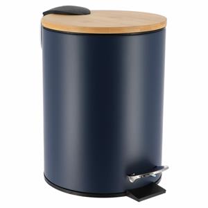 Tendance Badkamer prullenbak Bamboo vibe - soft close - blauw - 3 ltr -