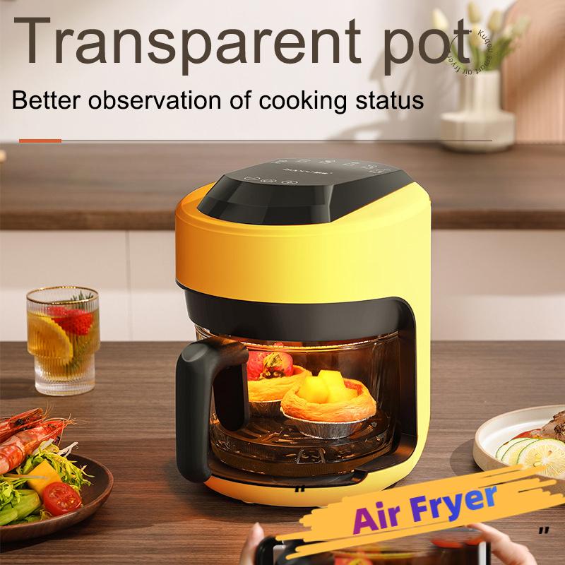 Zhishangyoupin Luchtfriteuse Multifunctionele huishoudelijke transparante visualisatie Volautomatische elektrische friteuse geel