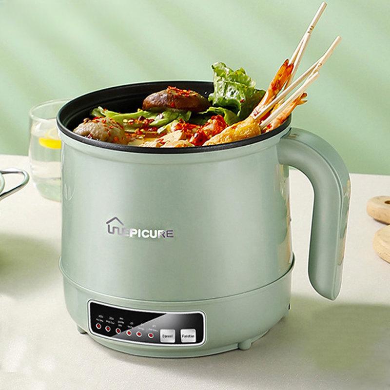 Marathon 220V Mini Multifunctionele Elektrische Kookmachine 1.7L Enkele/Dubbele Laag Hot Pot Intelligente Elektrische Rijstkoker Anti-aanbaklaag groen