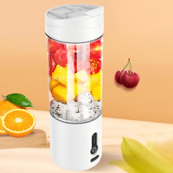 Darling Women Boutique A 1 Set Fruitpers Draagbare Roeren Lange Batterijduur Praktische Elektrische Fruitmachine Blender Keukenbenodigdheden wit