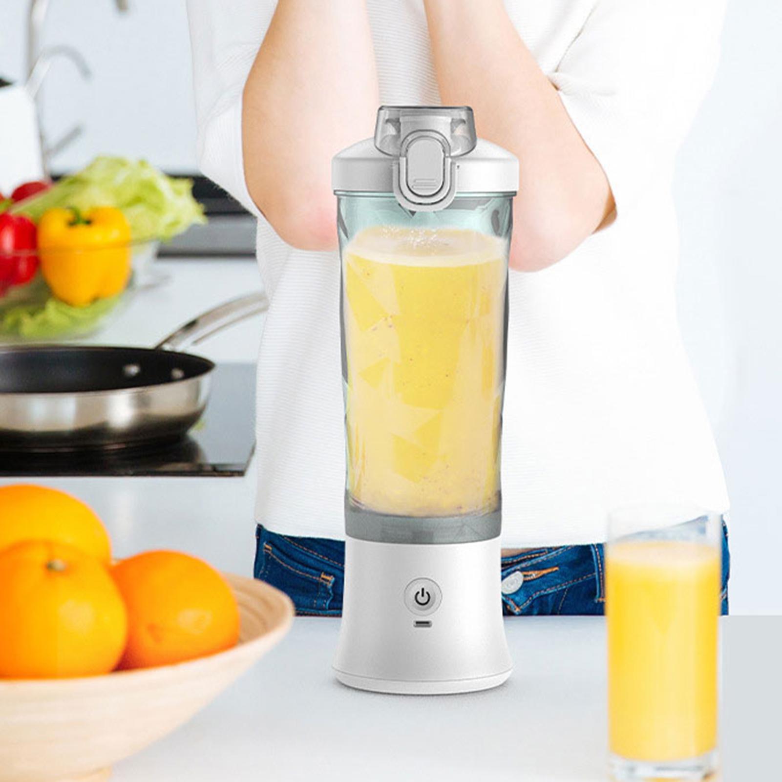 Houspace Kitchen 1 set 600ML waterdichte sapcentrifugebeker 6 messen handige Rhombus Body elektrische sapcentrifuge wit