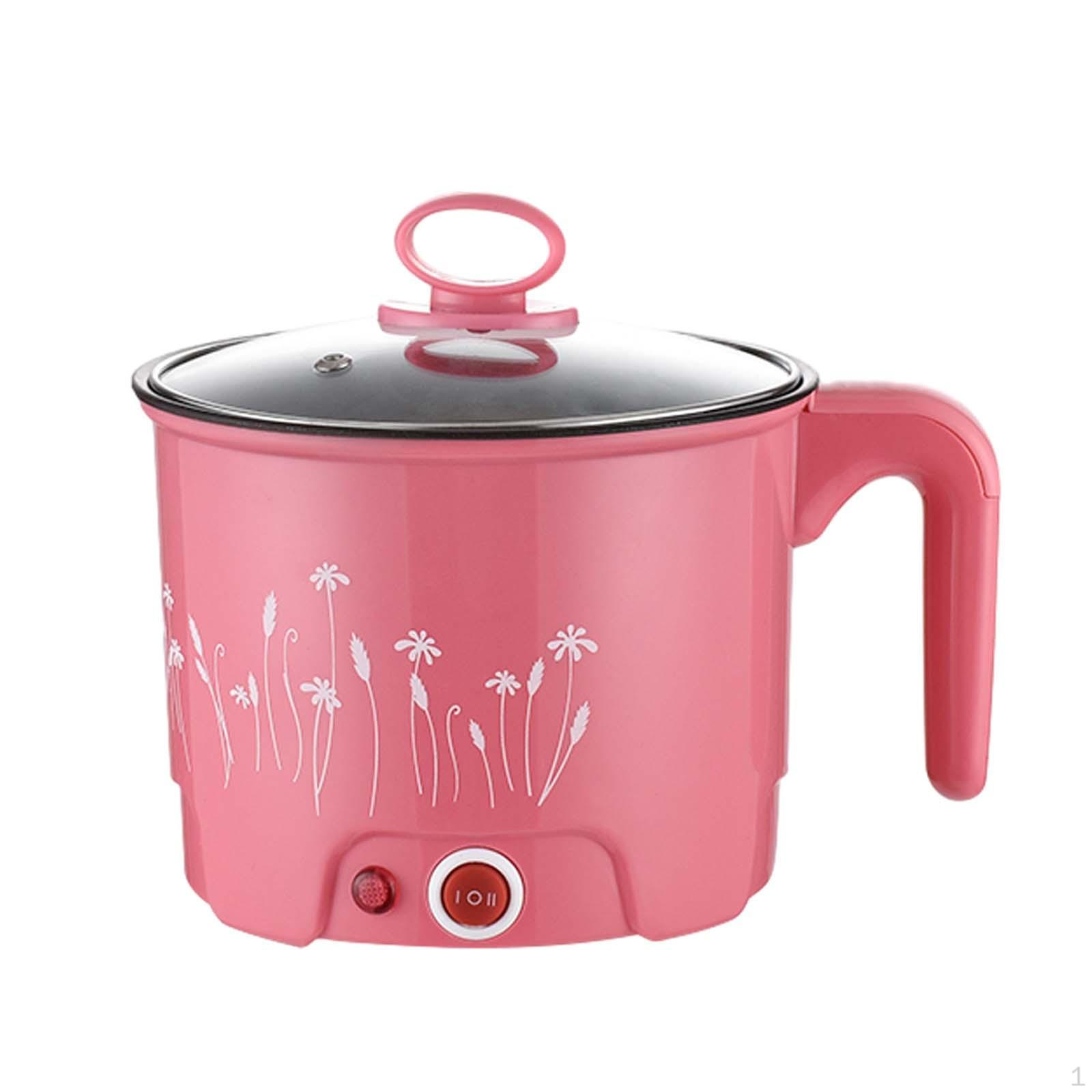 CraftDIY Elektrische potten Multifunctionele draagbare noedelkoker voor het koken van biefstuk, enkele laag roze Single Layer Pink