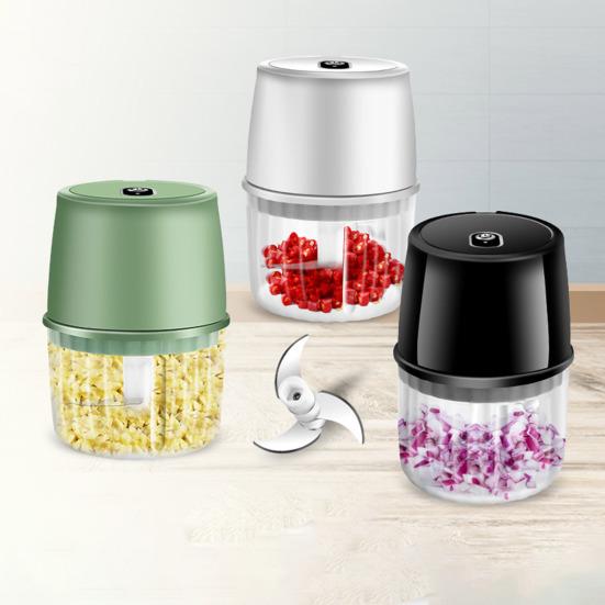 SUNJOY HOUSE 250 ml elektrische mini-voedselhakmolen USB oplaadbaar Bediening met één knop Eenvoudig te gebruiken Energiebesparende knoflookhakmolen groen