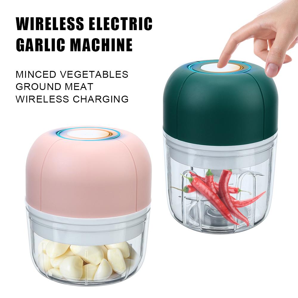 HOME LOVER Mini Elektrische Knoflookhakker USB Oplaadbare Baby Aanvullende Voedselmixer Chili Groente Crusher 100/250mL Keukengereedschap Gemberstamper Machine Dark Green 250ML