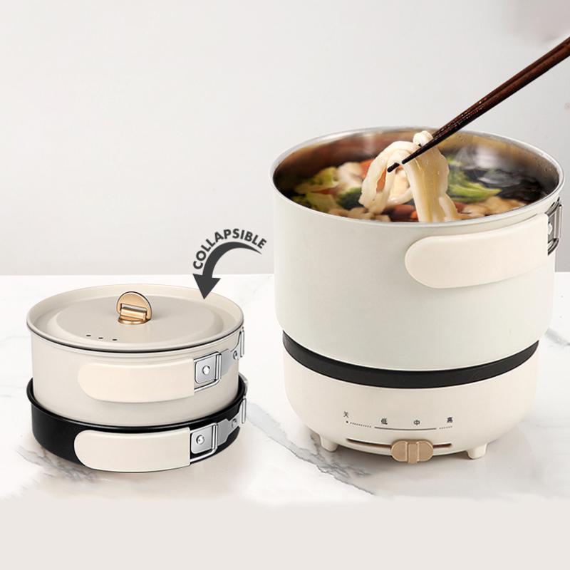 Factory Discount Outlet Nieuwe Gevouwen Elektrische Kookpot Mini Draagbare Elektrische Koekenpan Split Type Koekenpan Reizen Samengevouwen Multicooker Hotpot 220V roze