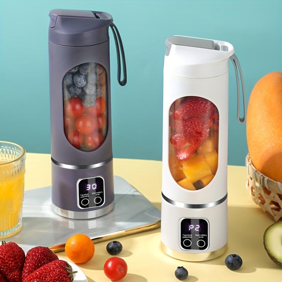 Su Yixin Draagbare USB oplaadbare blender met LED-display - 15,22oz, ideaal voor smoothies en milkshakes, compacte verse sapmixer-blender paars
