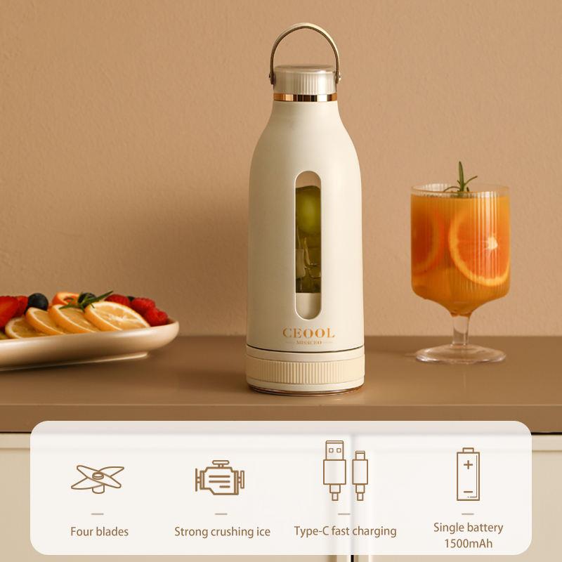 Darling Women Boutique A Draagbare Mini Juicer Smoothie Draadloos USB Opladen Fruit Blenders Keukenapparaat Verse Juicer Cup vuilwit