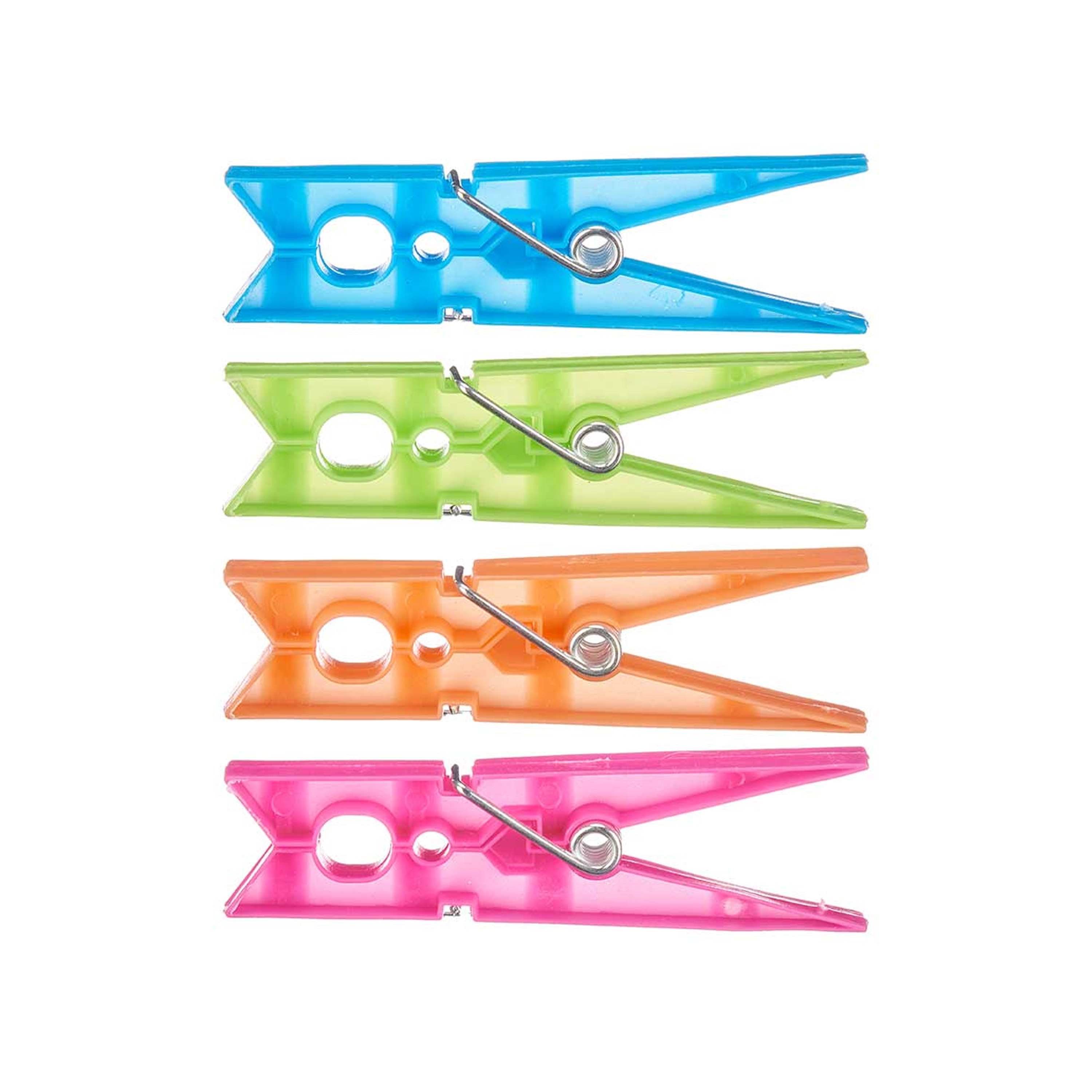 Merkloos Wasknijpers - 96x stuks - kleurenmix fel - kunststof - 8 cm -