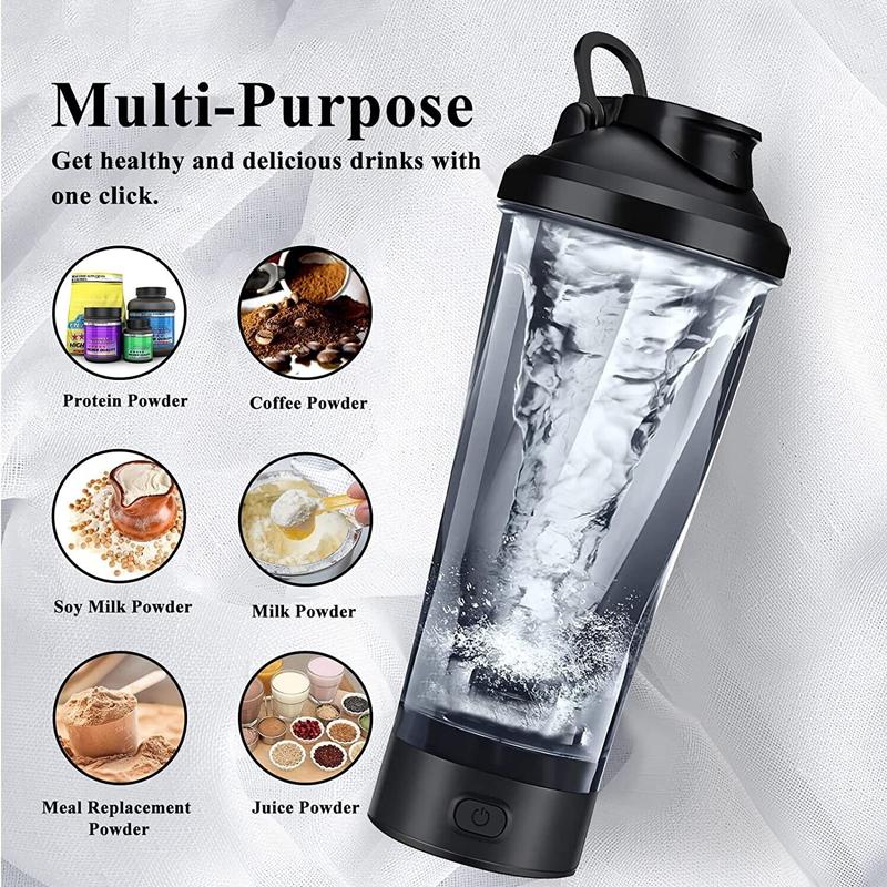 DeLam01 DL Elektrische USB Shake Fles Oplaadbare Melk Koffie Blender Waterkoker Fitness Vortex Proteïne Shaker Sport Fitness Shaker Cup Proteïne Shaker Mixer zwart