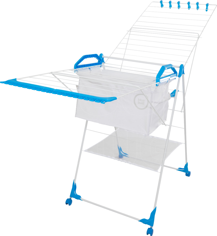 BlueBuilt Droogrek 25 meter met Wasmand, Wasknijpers en Waszak