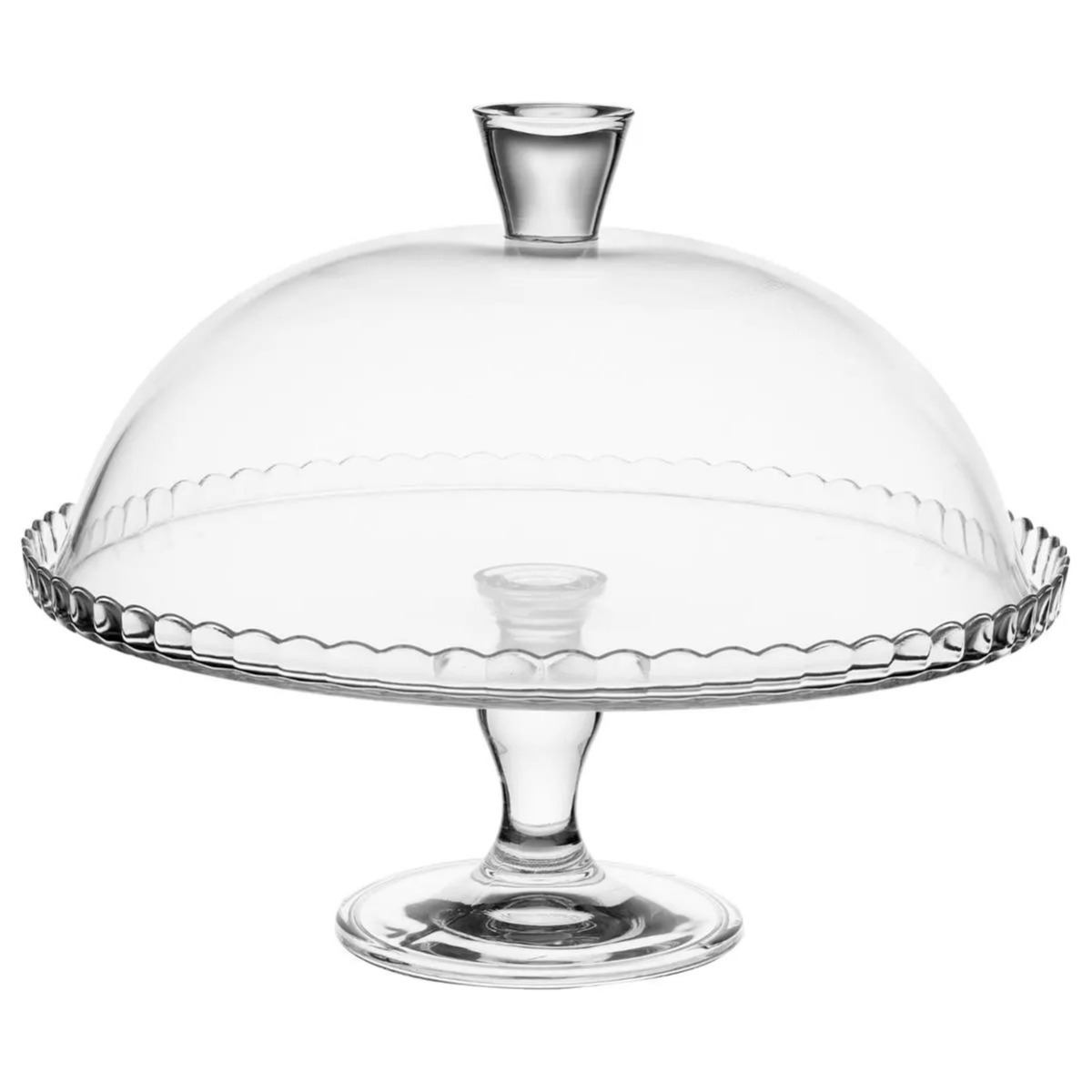 Pasabahce Taartplateau Victorian - glas - 12 x 32 cm - op voet -