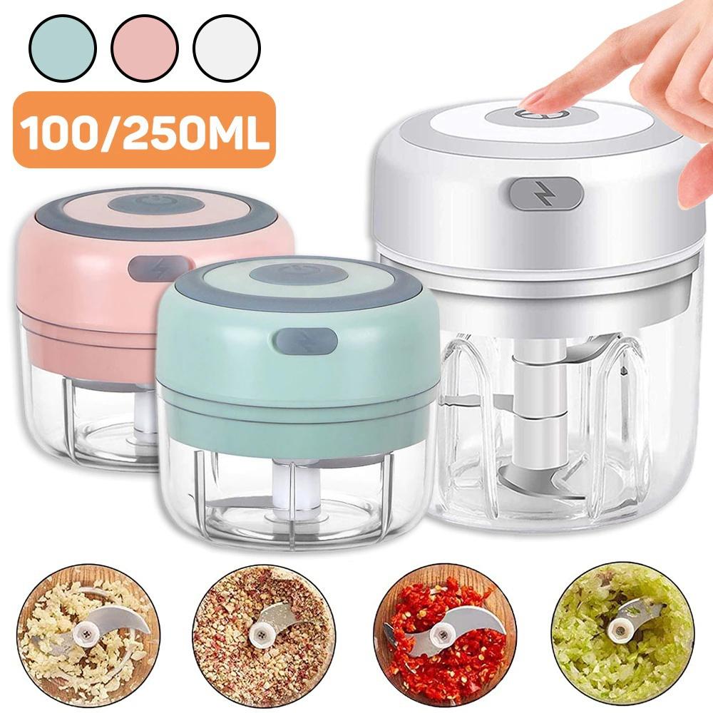 Darling Women Boutique C 100/250/300 ml Elektrische Mini Knoflook Vleesmolen Draagbare Vleesmolen USB Oplaadbare Gember Chili Groente Stamper Keuken gereedschap 100ML roze