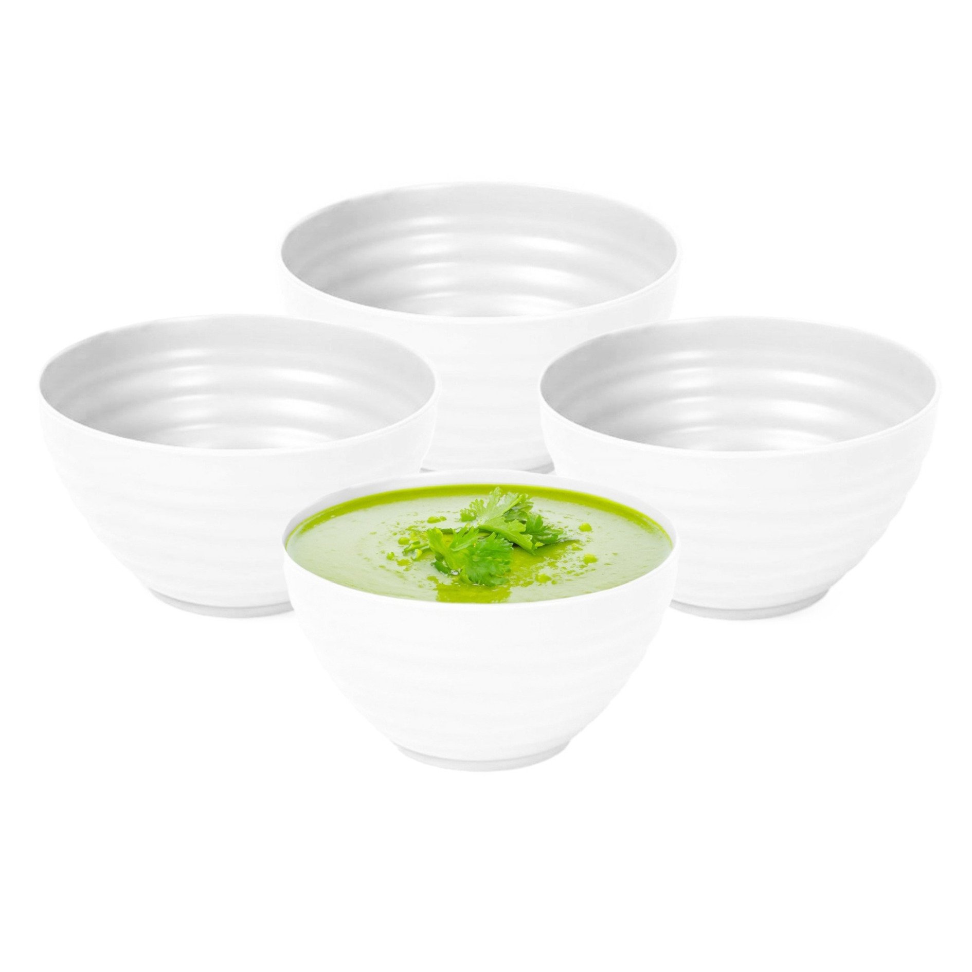 PlasticForte Soepkommen - 8x - wit - kunststof - 15 x 8 cm - schaaltjes -