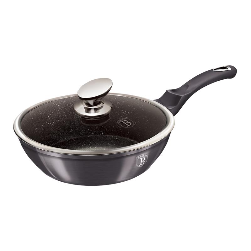 Berlingerhaus Gesmeed Aluminium Koekenpan Diameter 24cm Hoogte 6.5cm Inhoud 2,3 Liter Metalic