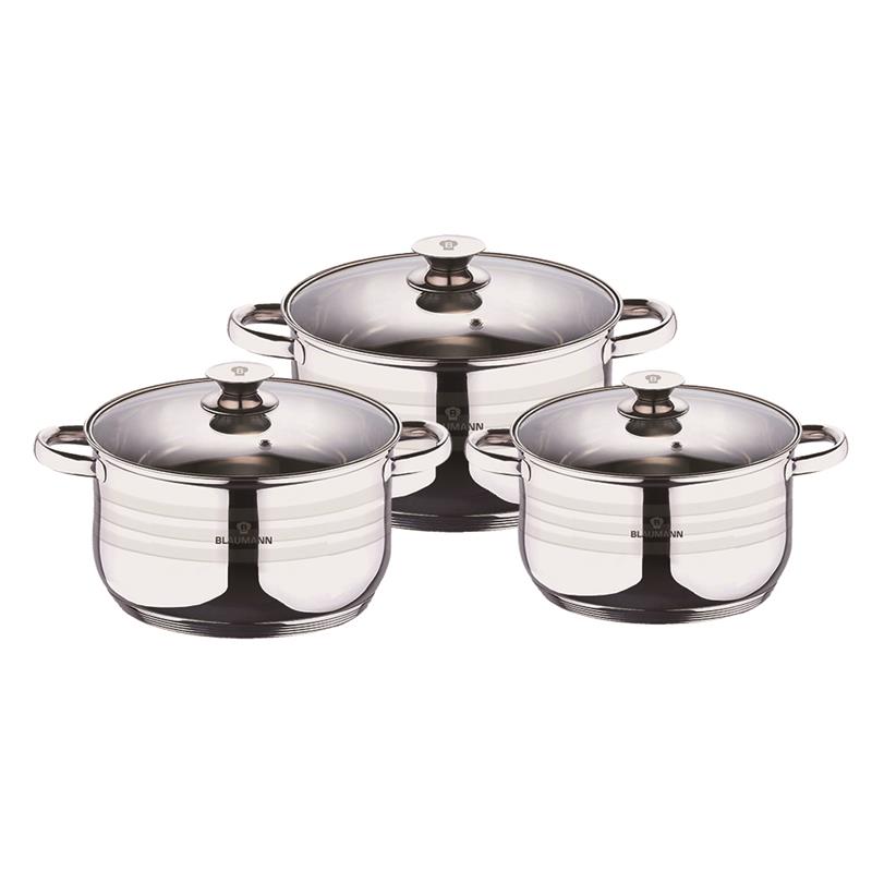 Blaumann Set Bestaat Uit 3 Kookpannen Met Deksel, 16 X 9,5cm =1,9 Liter, 18x10,5 = 2,5