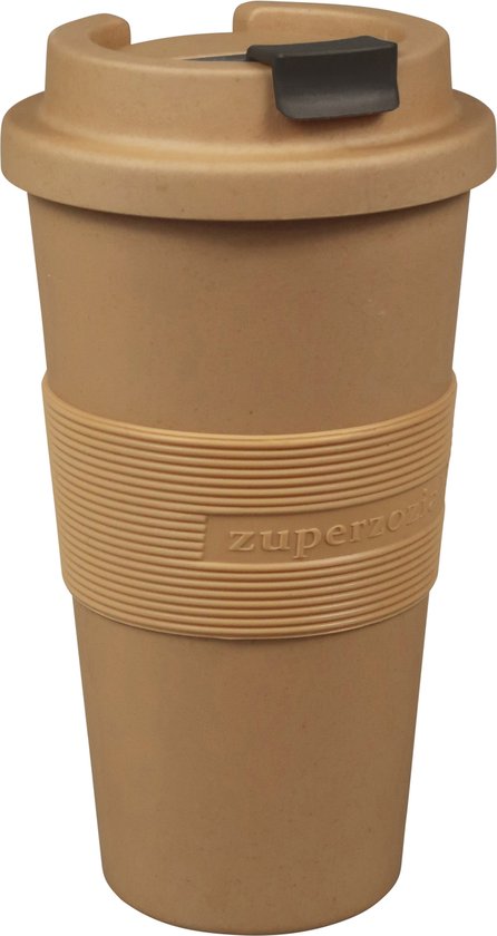 Zuperzozial  C-PLA, reisbeker, koffiebeker, coffee to go beker, TIME-OUT MUG large, toffee brown, b