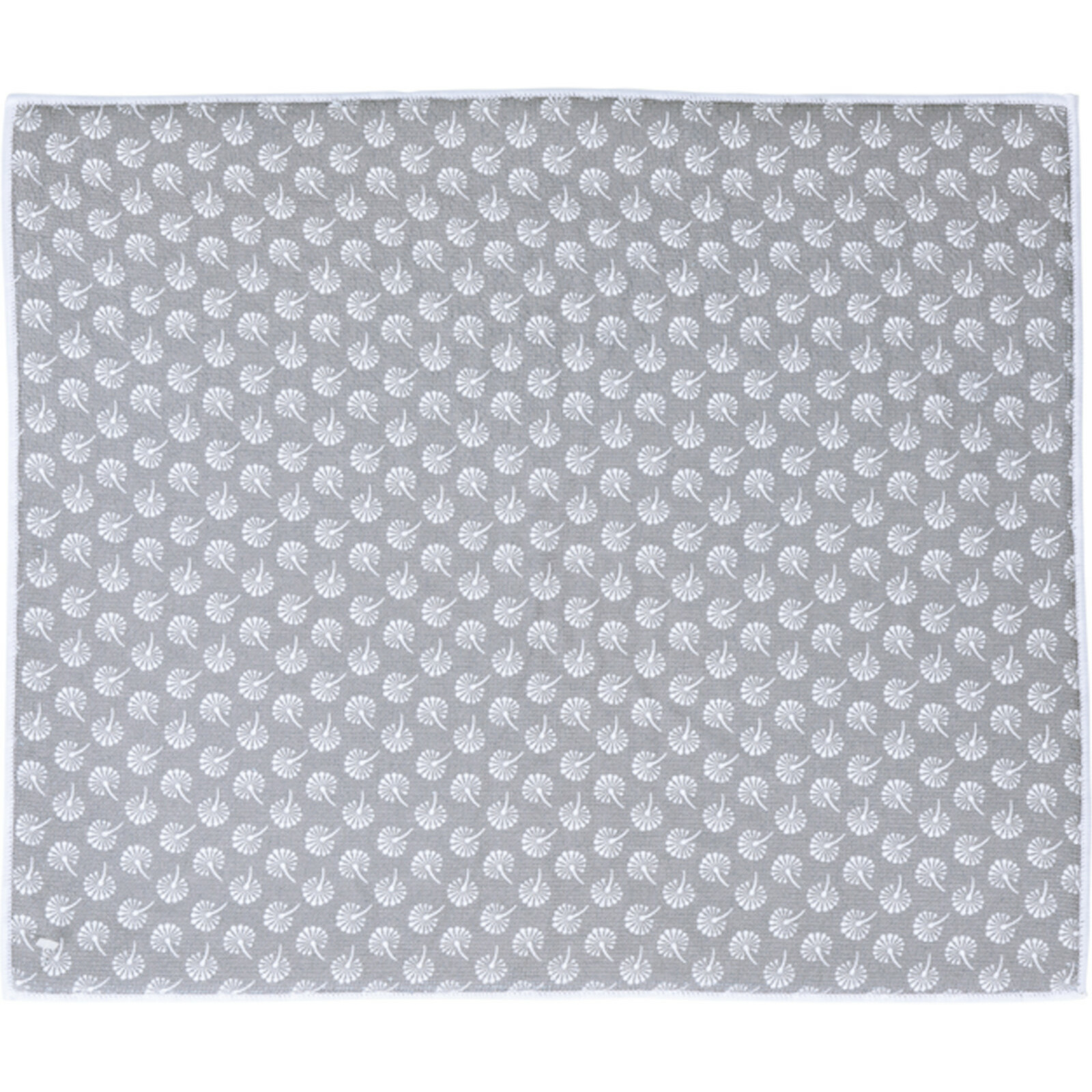 Merkloos Afwas afdruipmat keuken - absorberend - microvezel - grijs bloem - x cm -