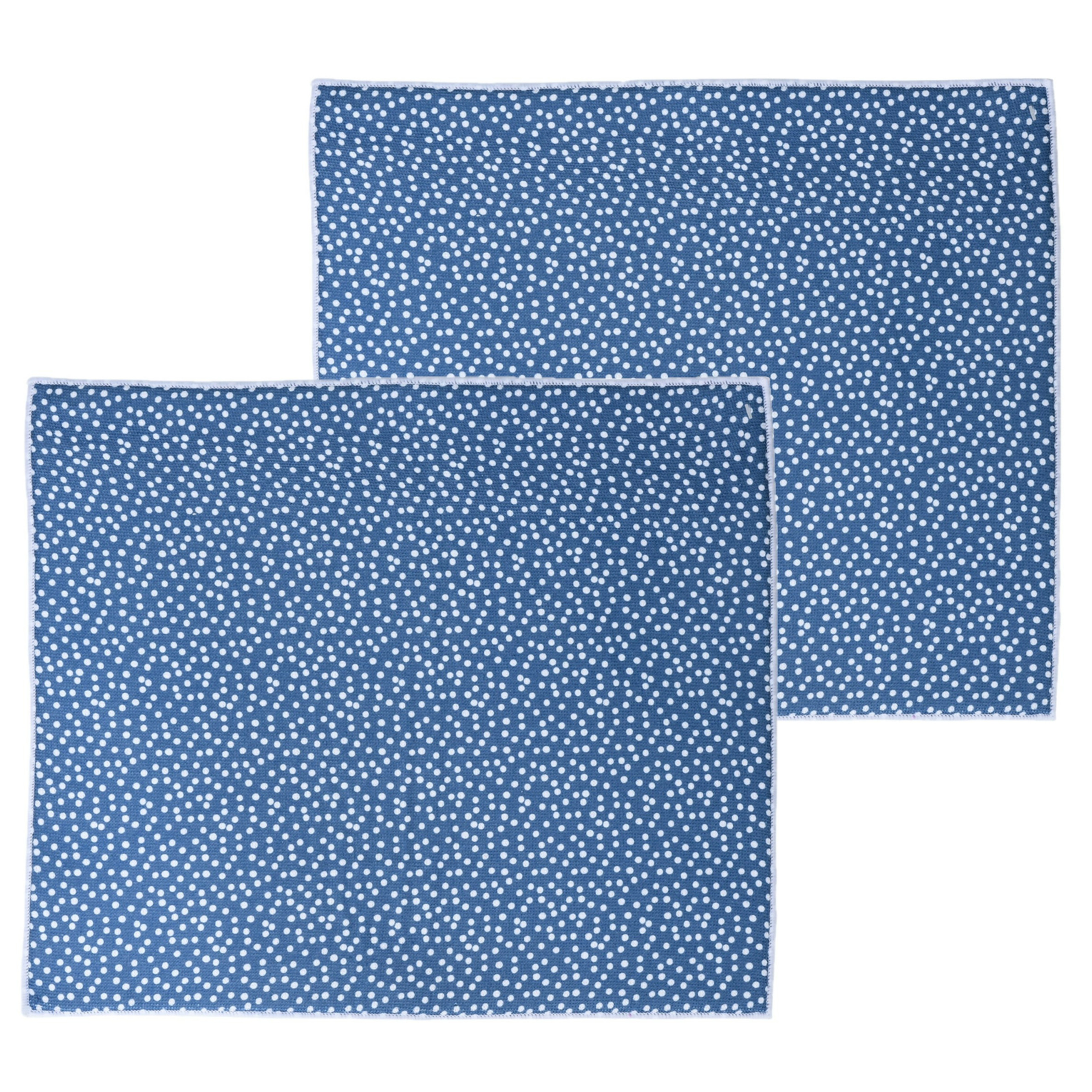 Merkloos Afwas afdruipmat keuken - 2x - absorberend - microvezel - blauw stip - x cm -