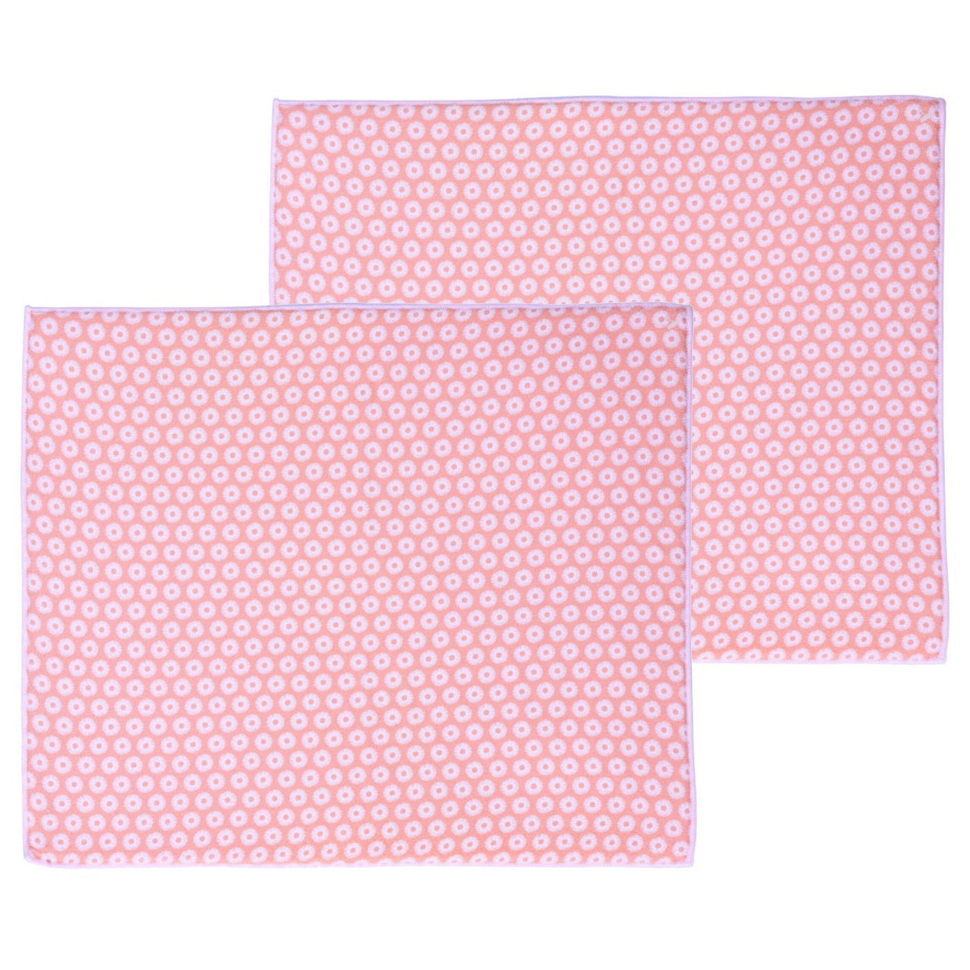 Merkloos Afwas afdruipmat keuken - 2x - absorberend - microvezel - roze bloem - x cm -