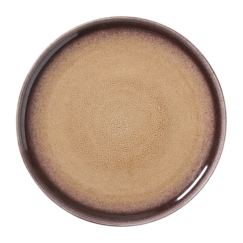 Xenos Dinerbord Olivia - bordeaux rood/beige - ø27.5x2.5 cm