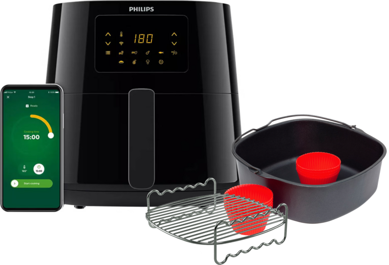 Philips Airfryer XL Connected HD9280/70 + Kookrek + Bakvorm