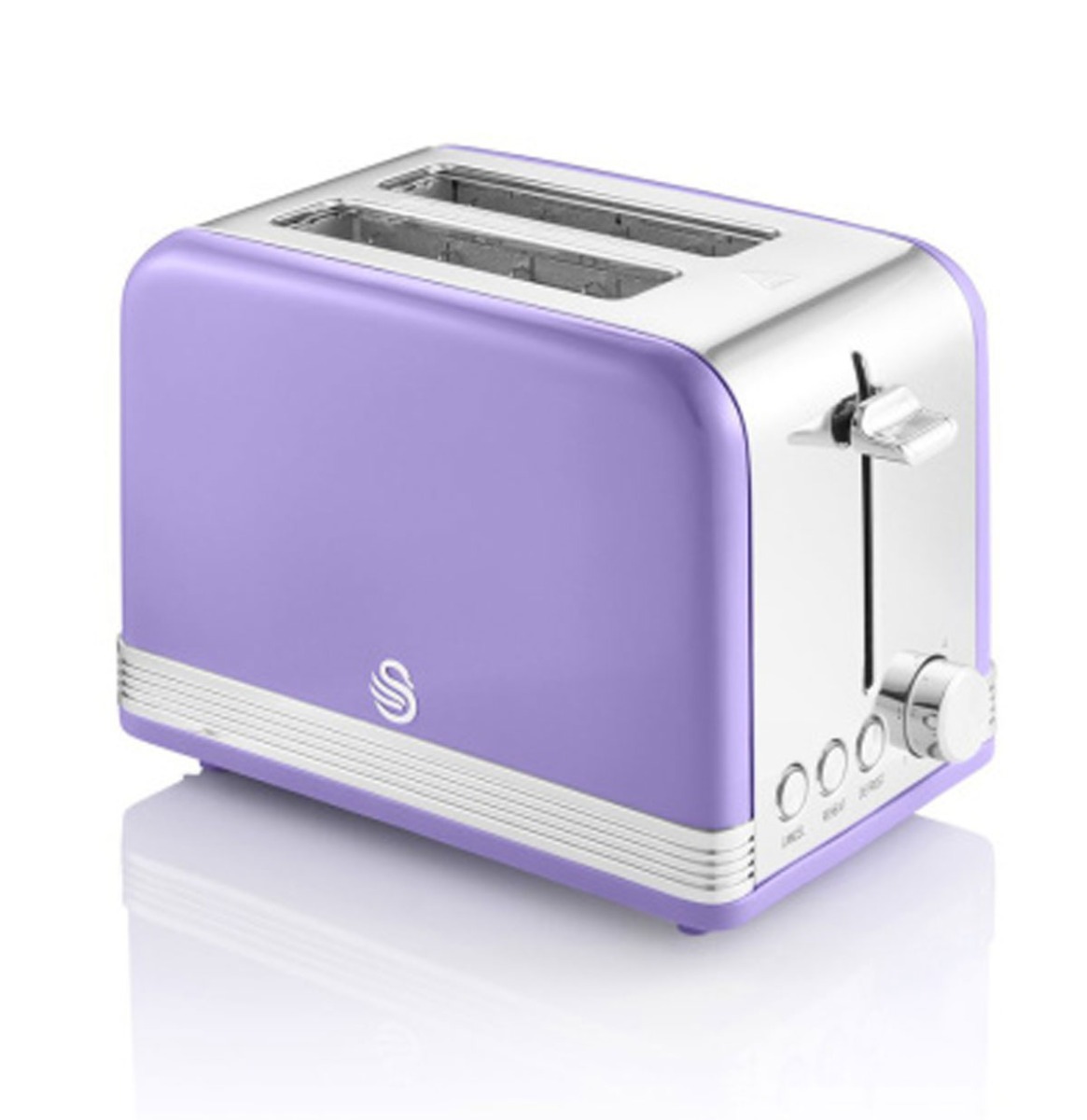 Fiftiesstore Swan Retro Broodrooster - 2 Sneden - Paars - LAATSTE KANS